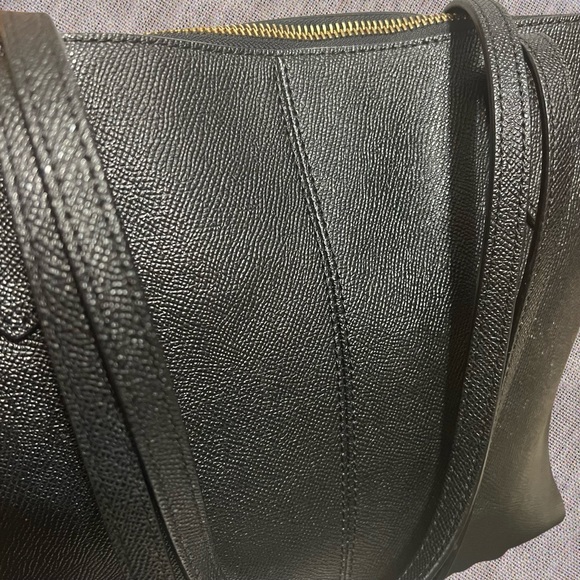 Coach Black Crossgrain Leather Zip Tote Shoulder Bag 4454 - Picture 6 of 16